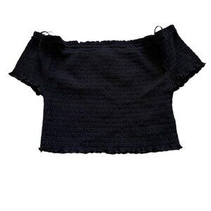 Black off the shoulder top #offtheshoulder size medium